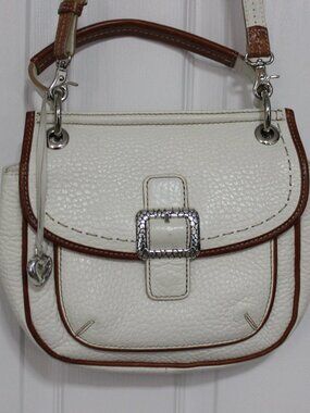 Brighton Ivory & Cognac Heritage Satchel Bag E856589 - Embossed Leather ✨